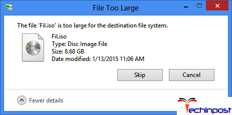 windows mac the file is too large for the destination file system